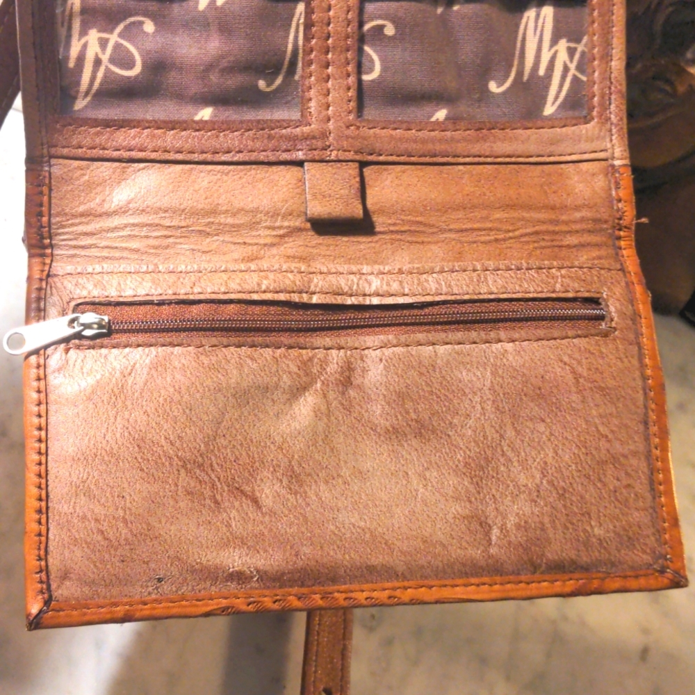 Western Style Crossbody Bag with Embossed Design and Long Strap - Picture 10 of 12